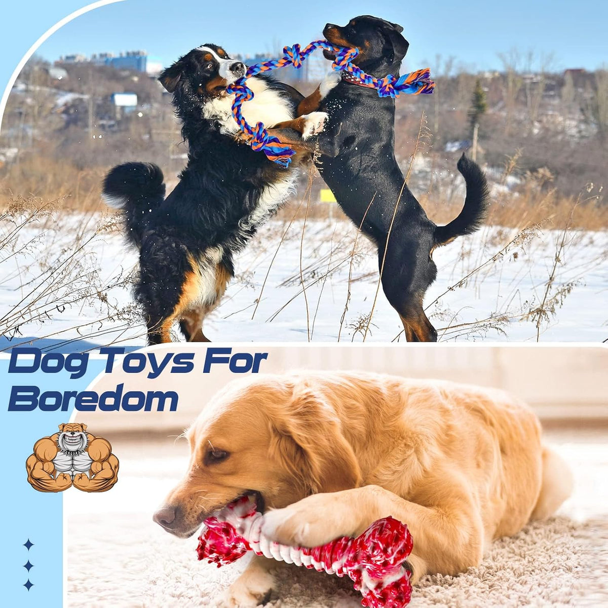 SHARLOVY Large Tough Chew Toys for Aggressive Chewers, 9 Pack Dog Rope Toys