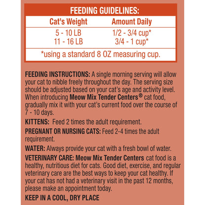 Meow Mix Tender Centers, Dry Cat Food, Beef & Salmon Flavors, 14.2 lb. Bag