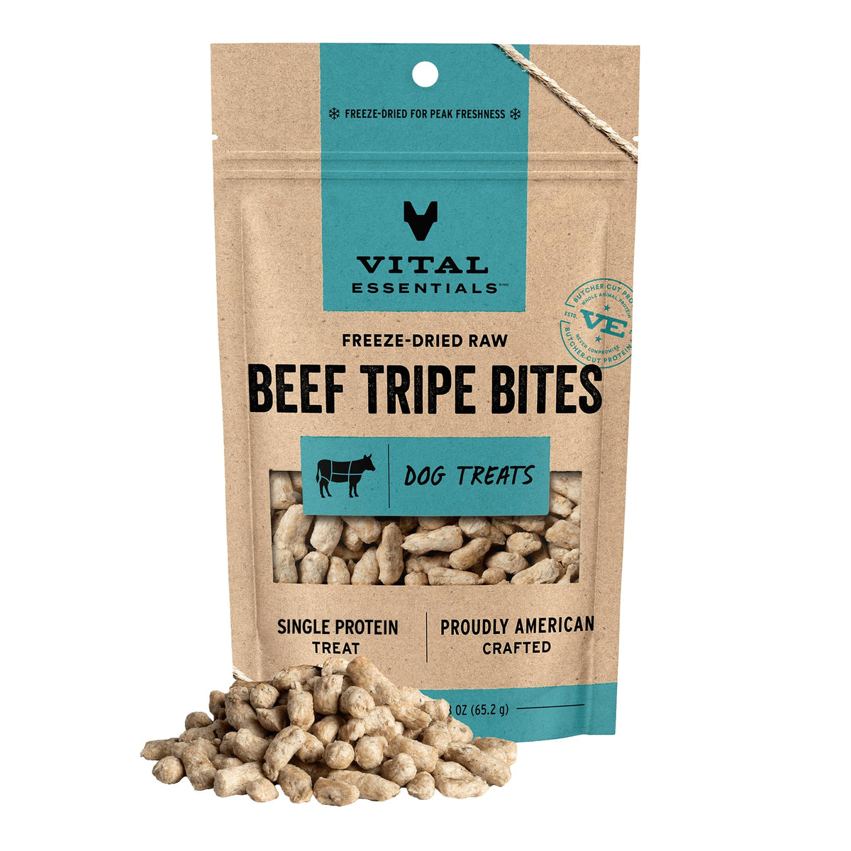 Vital Essentials Freeze Dried Dog Treats, Salmon Bites, 2.5 oz Bag