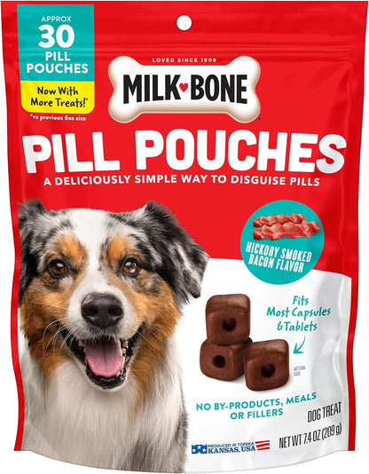 Milk-Bone Pill Pouches, Hickory Smoked Bacon Flavor, 30 Pill Pouches