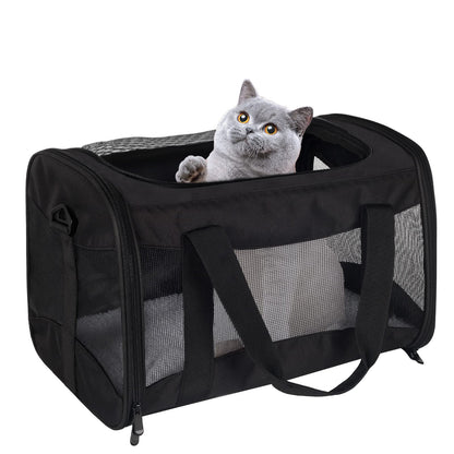 Cat Dog Carriers Soft-Sided Pet Carrier Large Cats for Medium Big Cat Small Dog Puppy up to 16lbs TSA Airline Approved Animal Collapsible Cat Carrier Carriers Travel Carrier Cat Bag (17x11x11)