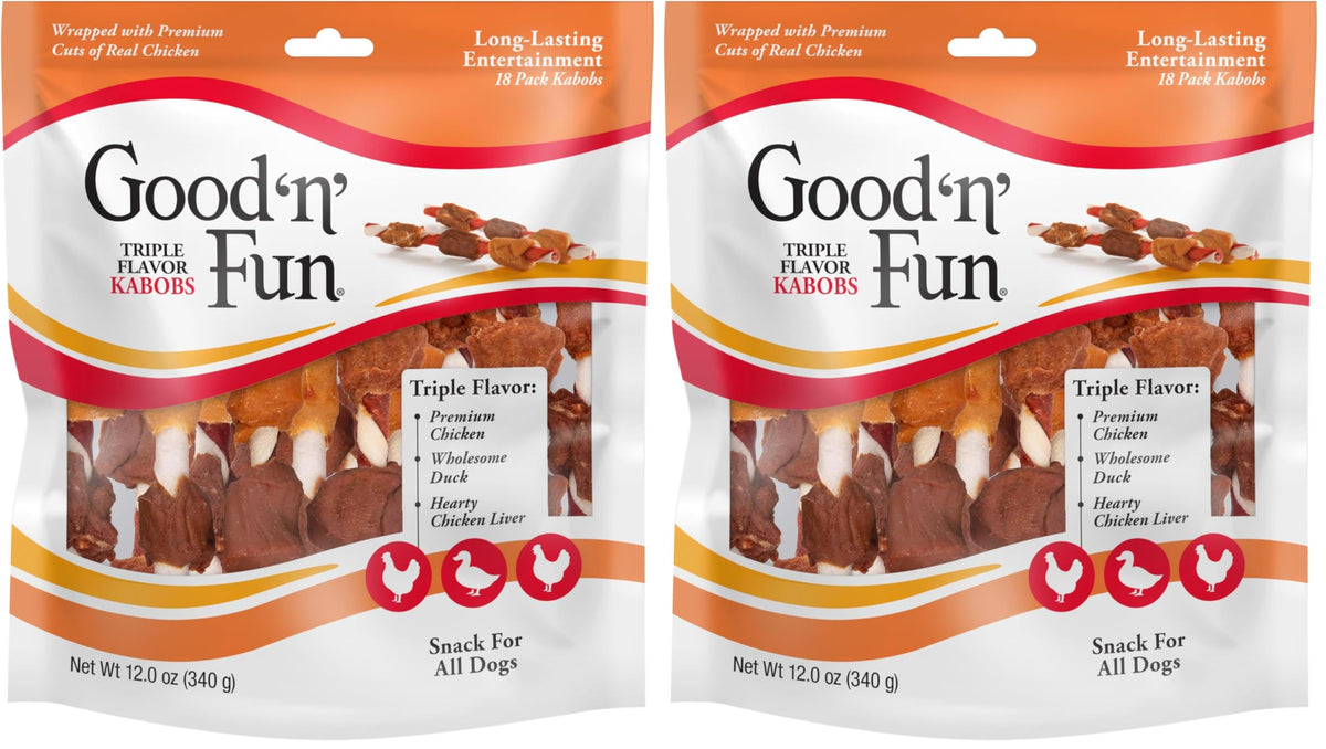 Good 'n' Fun Kabobs Long-Lasting Dog Treat Made With Real Protein, 48 oz
