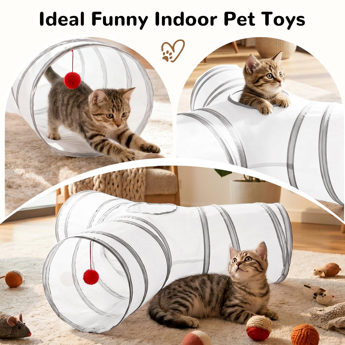 Tempcore Pet Tunnel Tube Cat Toys, Cat Tunnels for Indoor Cats