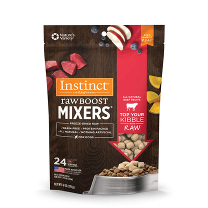 Instinct Freeze Dried Mixers, Dog Food Toppers, Beef, 6 oz. Bag
