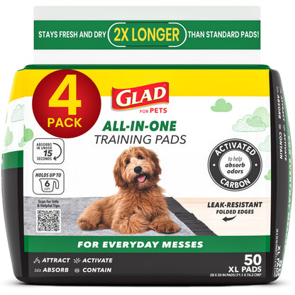 Glad for Pets Activated Carbon Disposable Dog Training Pads, 100 Count