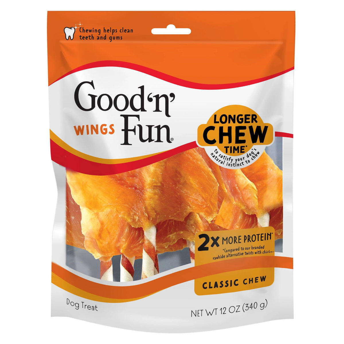 Good 'n' Fun Wings Long-Lasting Dog Treat with Real Protein, 12 oz (2 Pack)
