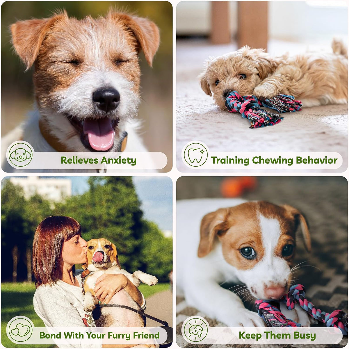 SHARLOVY Large Tough Chew Toys for Aggressive Chewers, 9 Pack Dog Rope Toys