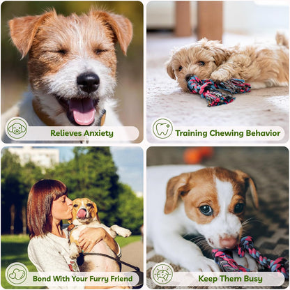 SHARLOVY Large Tough Chew Toys for Aggressive Chewers, 9 Pack Dog Rope Toys