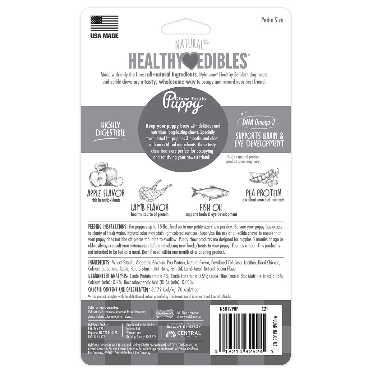 Nylabone Healthy Edibles Puppy Dog Treats Variety Pack, 3 Count