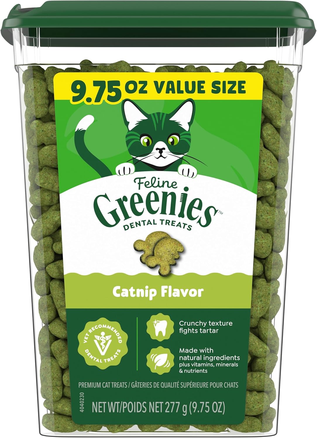 Greenies Feline Natural Dental Cat Treats, Catnip Flavor, 9.75 oz