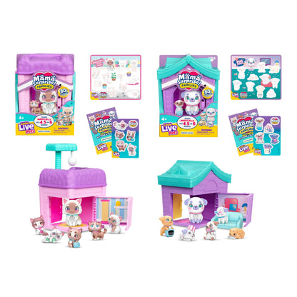 Little Live Pets Mama Surprise Families Pet Vet Playset, Baby Care Clinic Animal Hospital Play Set, 3 Puppies, Accessories, Vet Toys for Kids 5+