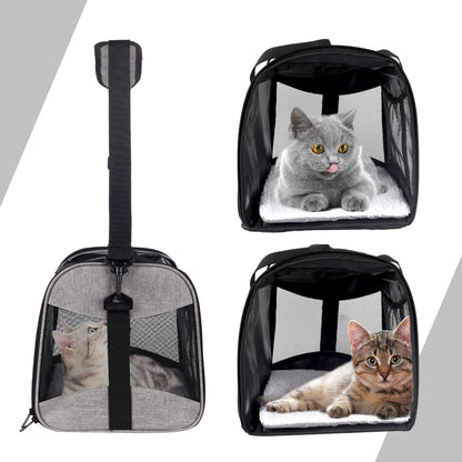 Cat Dog Carriers Soft-Sided Pet Carrier Large Cats for Medium Big Cat Small Dog Puppy up to 16lbs TSA Airline Approved Animal Collapsible Cat Carrier Carriers Travel Carrier Cat Bag (17x11x11)