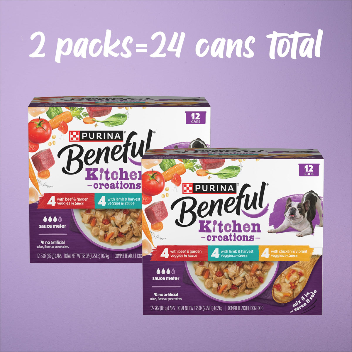 Purina Beneful Kitchen Creations Wet Dog Food Variety Pack, (30) 3 oz Cans