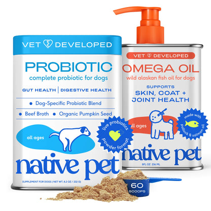 Native Pet GutWell Power Poop - Digestive Support & Fiber for Dogs - Promotes Healthy Stools, Supports Balanced Microbiome & Digestive Function - Triple-Biotic Blend & M-Fiber - 60 Scoops