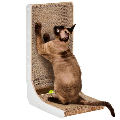 EHEYCIGA Cardboard Cat Scratcher for Indoor Cats, 32 Inch, Brown