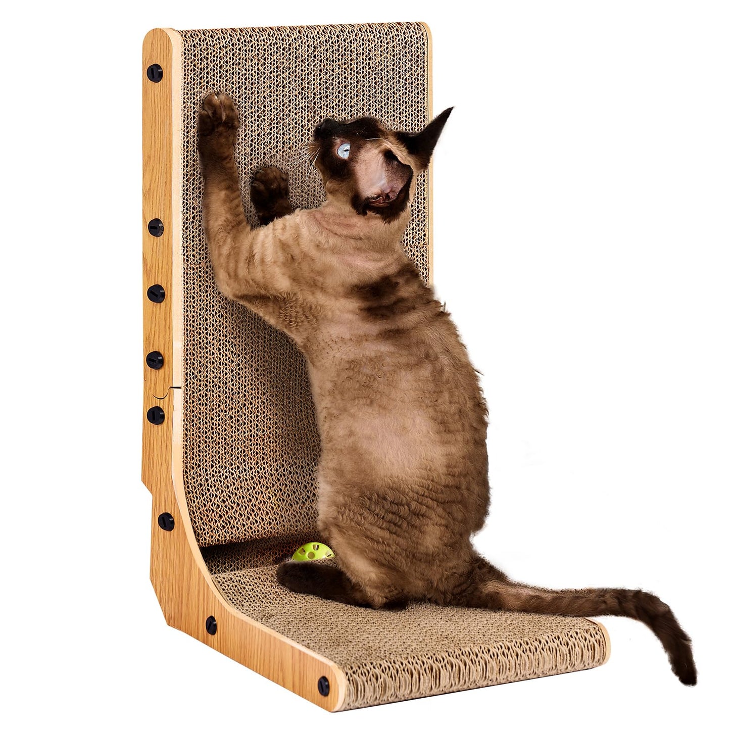 EHEYCIGA Cardboard Cat Scratcher for Indoor Cats, 32 Inch, Brown