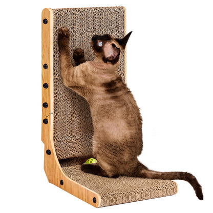 EHEYCIGA Cardboard Cat Scratcher for Indoor Cats, 32 Inch, Brown