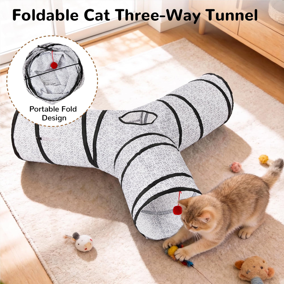 Tempcore Pet Tunnel Tube Cat Toys, Cat Tunnels for Indoor Cats