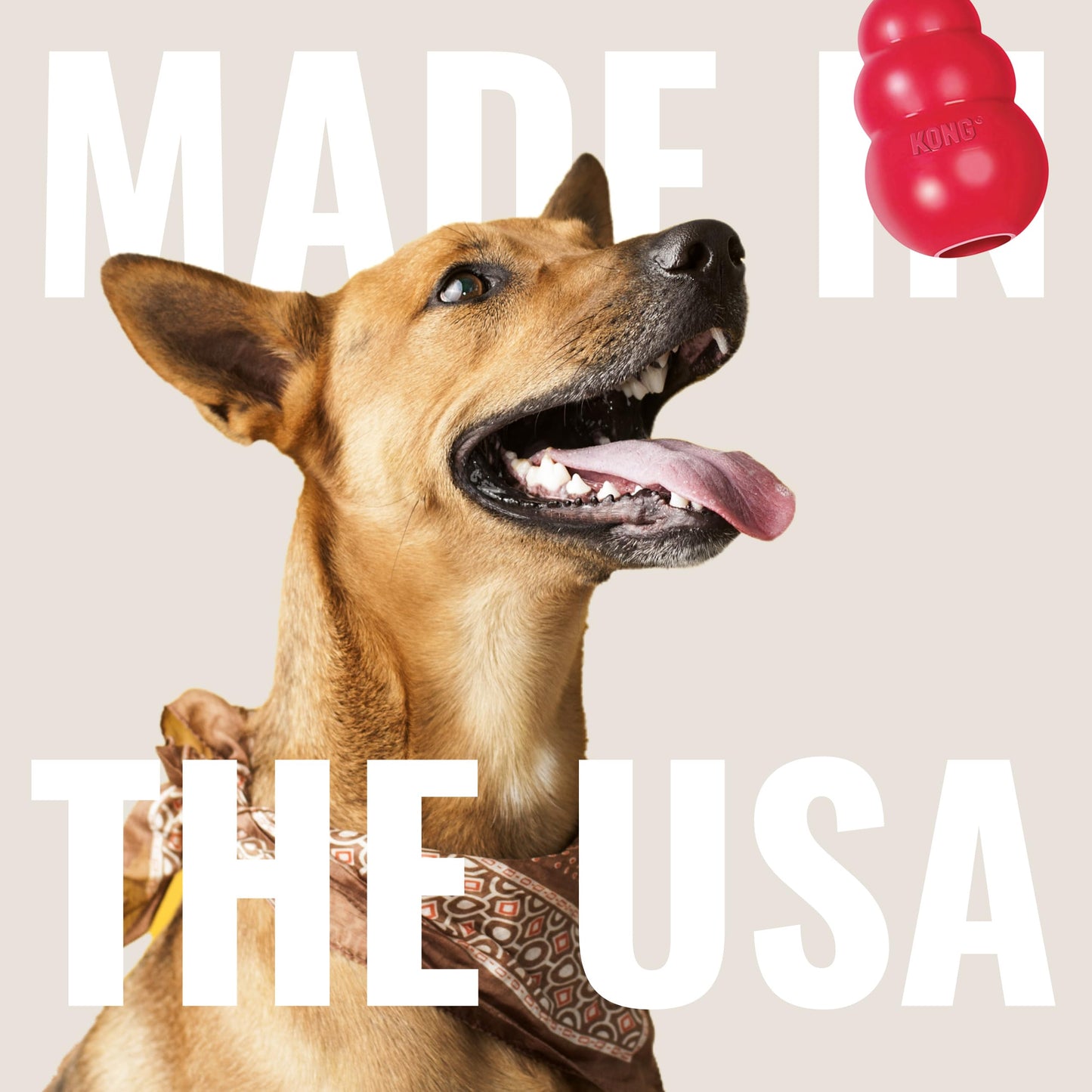 KONG Classic Stuffable Dog Toy, Natural Rubber Chew, for Medium Dogs