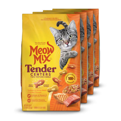Meow Mix Tender Centers, Dry Cat Food, Beef & Salmon Flavors, 14.2 lb. Bag