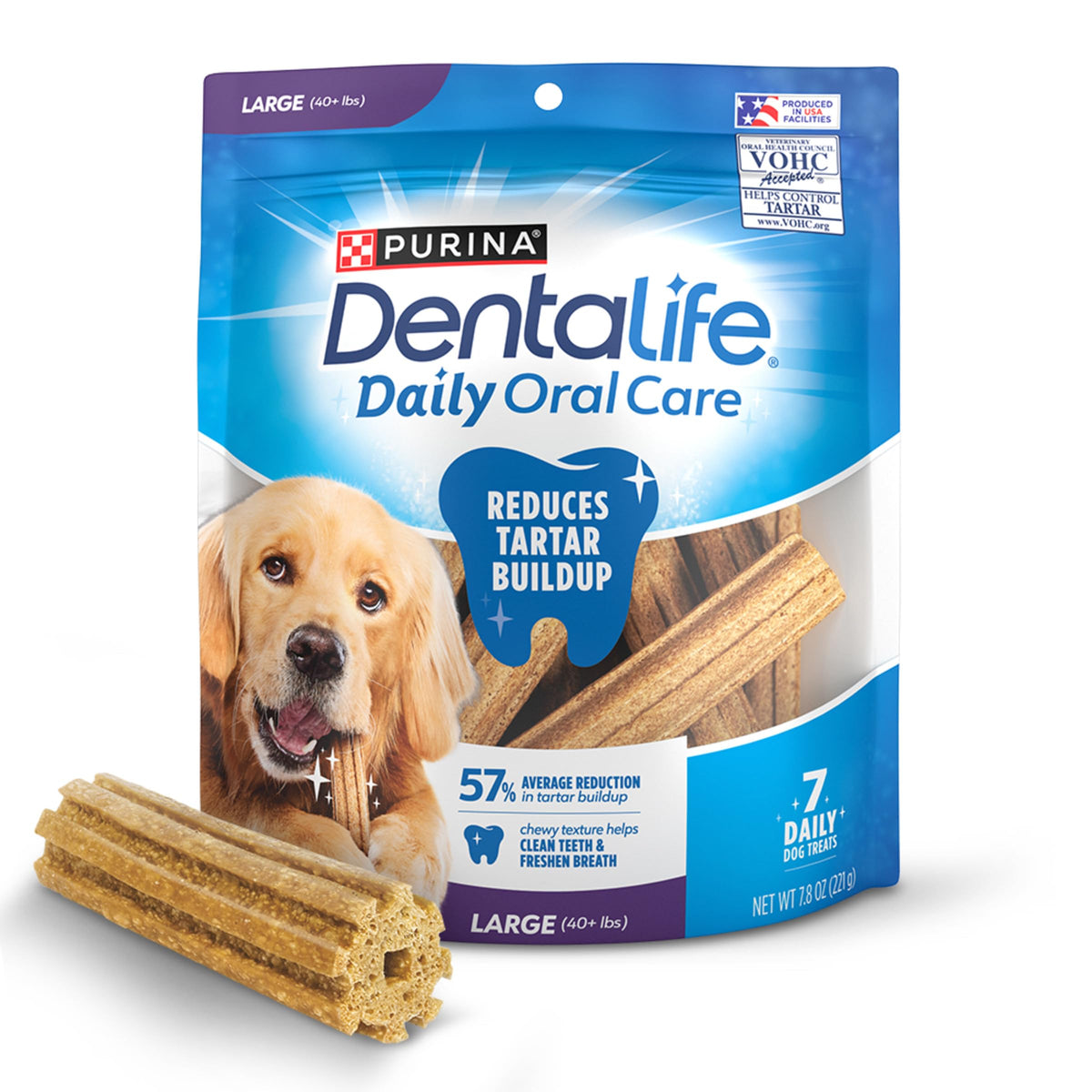 Dentalife Purina Daily Dental Chews for Large Dogs, 18 ct Pouch
