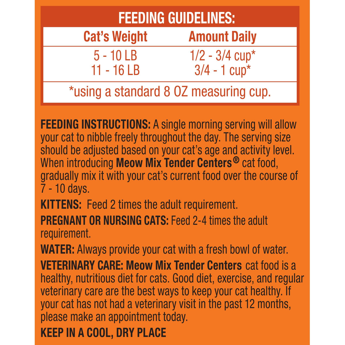 Meow Mix Tender Centers, Dry Cat Food, Beef & Salmon Flavors, 14.2 lb. Bag