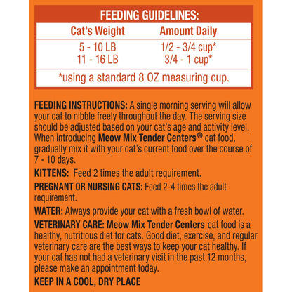 Meow Mix Tender Centers, Dry Cat Food, Beef & Salmon Flavors, 14.2 lb. Bag