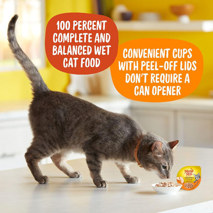 Meow Mix Chunks in Gravy, Wet Cat Food with Real Chicken Breast, 12 Cups