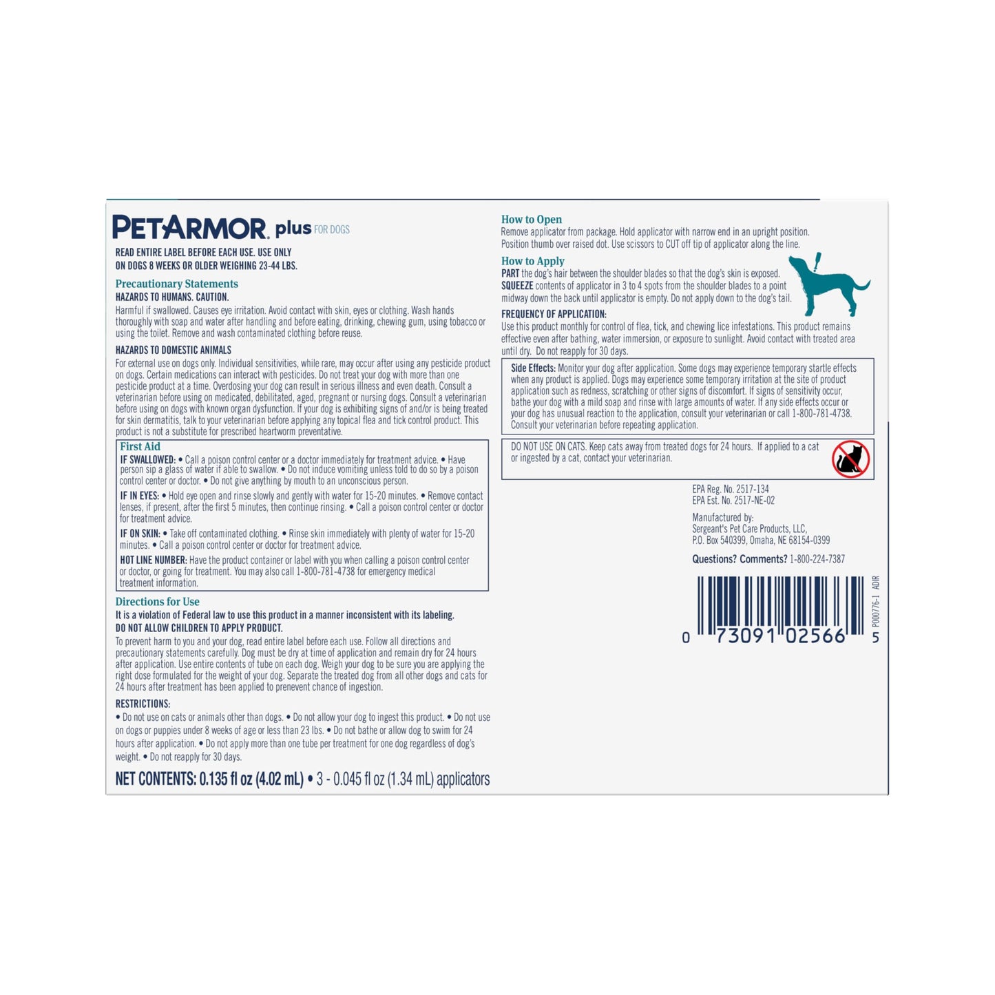 PetArmor Plus Flea and Tick Prevention for Cats, Cat Flea and Tick Treatment, 3 Doses, Waterproof Topical, Fast Acting, Cats Over 1.5 lbs