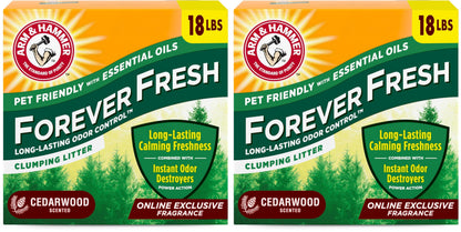Arm & Hammer Forever Fresh Clumping Cat Litter Lavender, MultiCat Cat Litter Odor Control 18lb With 20% More Lavender Freshness, With Essential Oils
