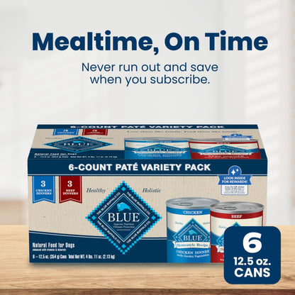Blue Buffalo Homestyle Recipe Variety Pack Wet Dog Food, 12.5 oz, 6 ct