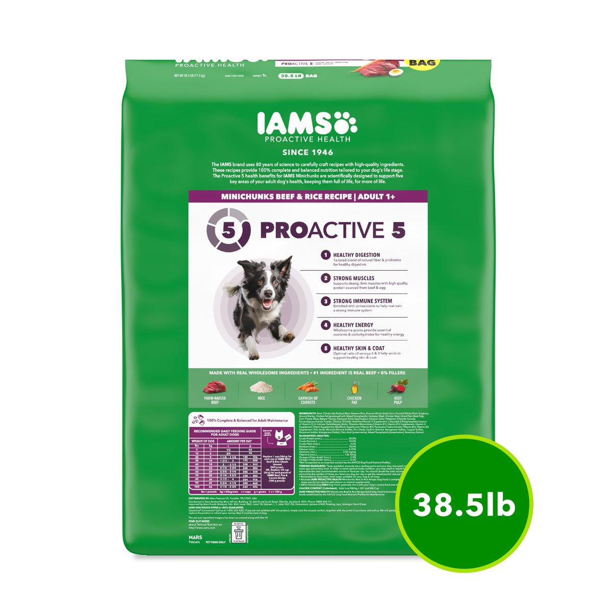 IAMS Proactive Health Adult Minichunks Dry Dog Food, Chicken, 30 lb