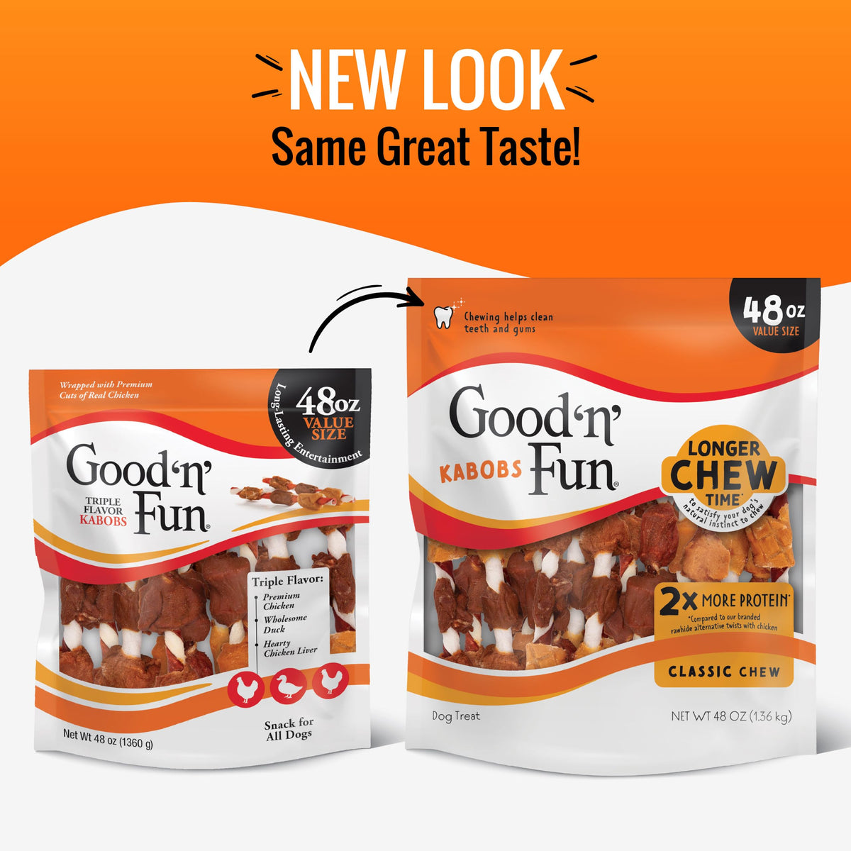 Good 'n' Fun Kabobs Long-Lasting Dog Treat Made With Real Protein, 24 oz