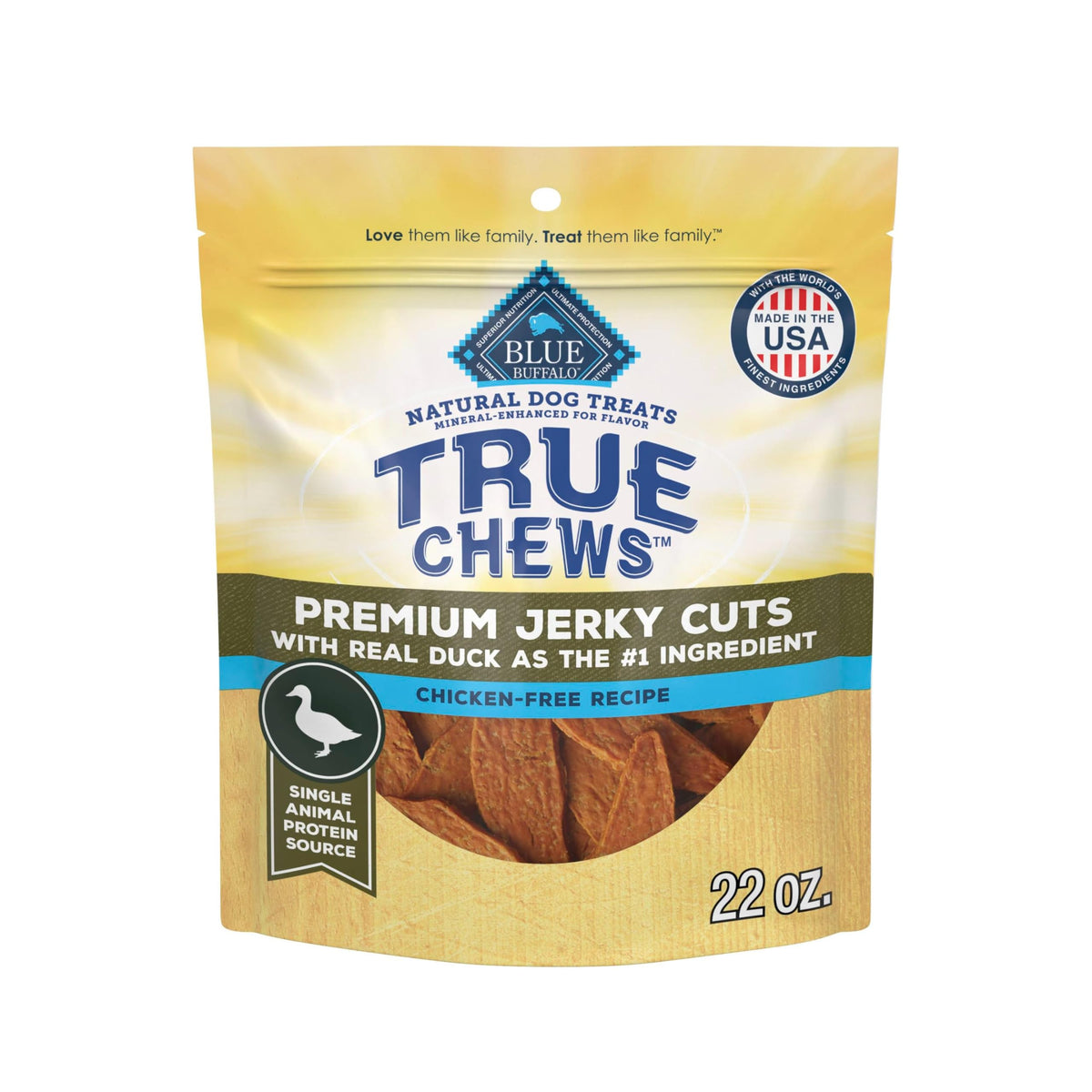 Blue Buffalo True Chews Premium Jerky Cuts Steak Dog Treats, 10 oz