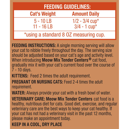 Meow Mix Tender Centers, Dry Cat Food, Beef & Salmon Flavors, 14.2 lb. Bag