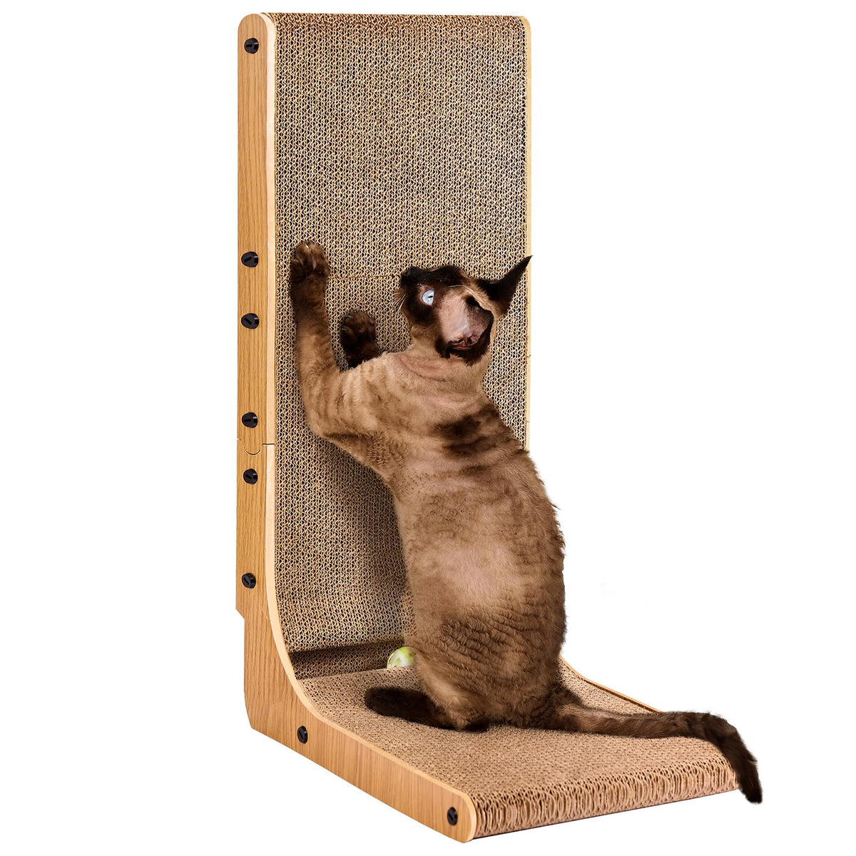 EHEYCIGA Cardboard Cat Scratcher for Indoor Cats, 32 Inch, Brown