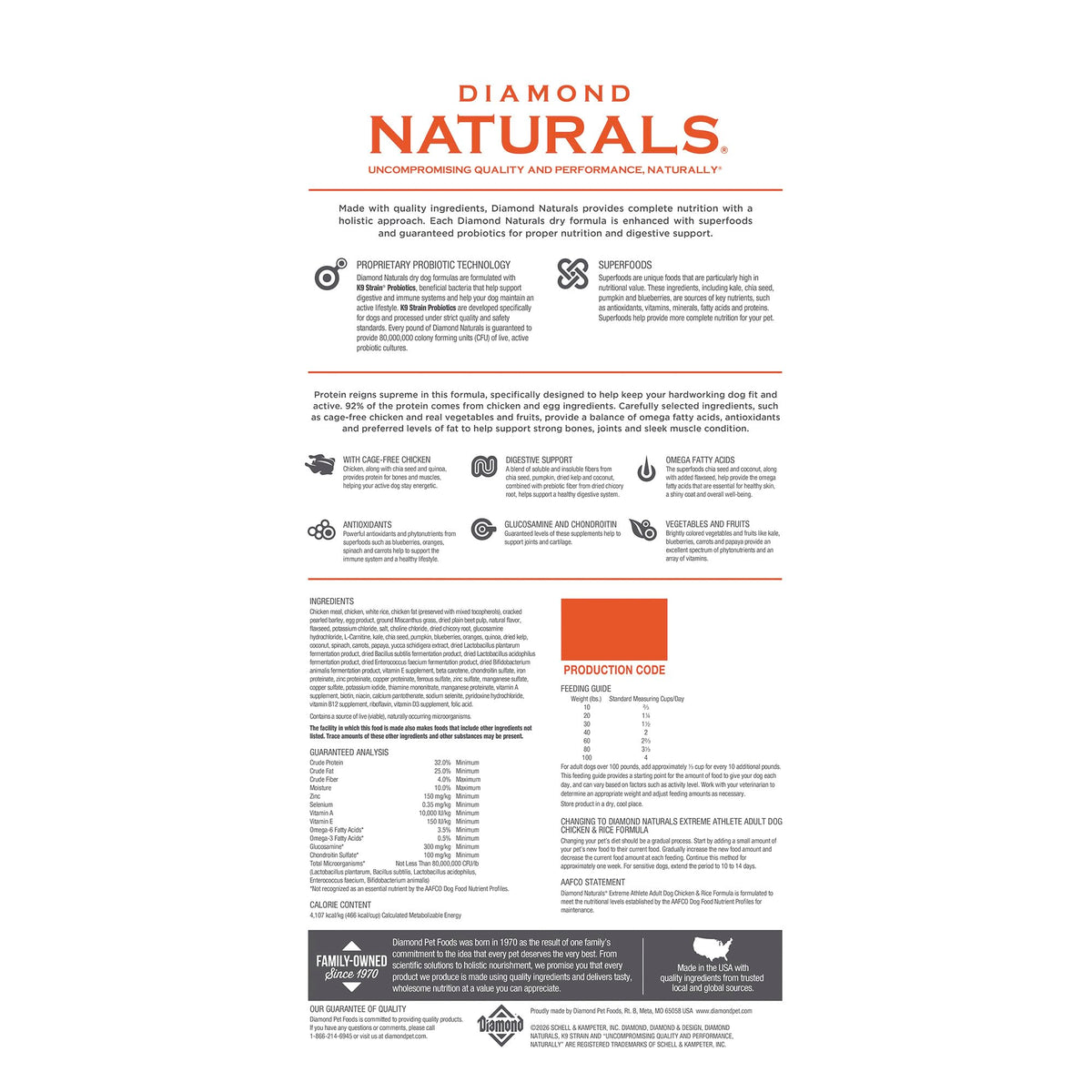 Diamond Naturals Small Breed Adult Dry Dog Food, Chicken & Rice, 18lb