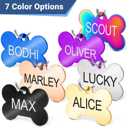 GoTags Stainless Steel Pet ID Tags, Personalized Dog Tags and Cat Tags