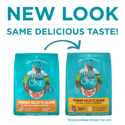 Purina ONE Tender Selects Dry Cat Food, Chicken, 16 lb Bag