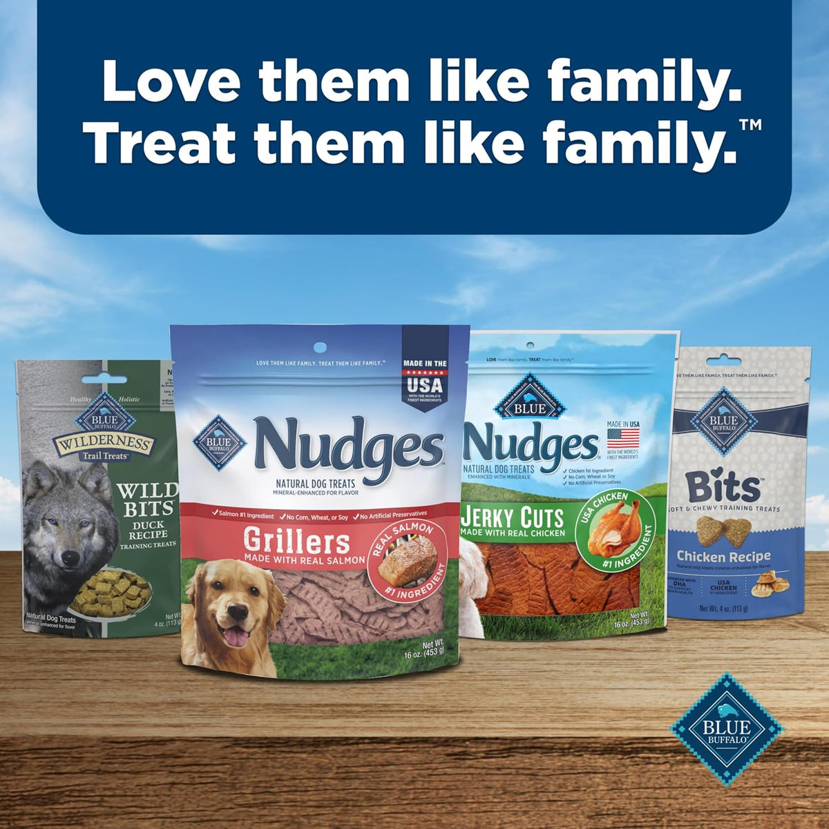 Blue Buffalo Nudges Grillers Salmon Dog Treats, 16 oz