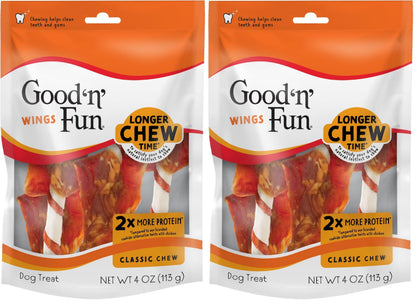 Good 'n' Fun Wings Long-Lasting Dog Treat with Real Protein, 12 oz (2 Pack)