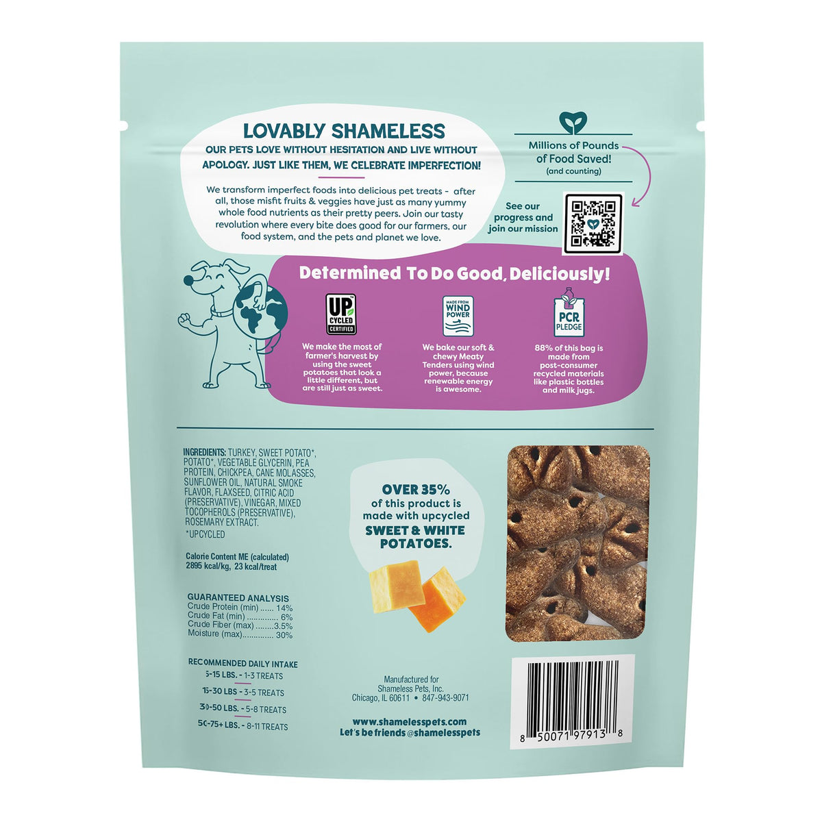 Shameless Pets Bacon Me Crazy Meaty Tenders, Soft Dog Treats, 8oz