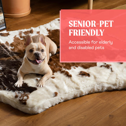 PAW BRANDS PupRug Orthopedic Memory Foam Dog Bed, White/Brown, 50x30