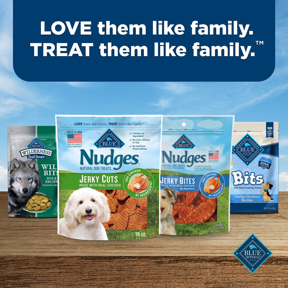 Blue Buffalo Nudges Jerky Cuts Chicken & Duck Dog Treats, 16 oz