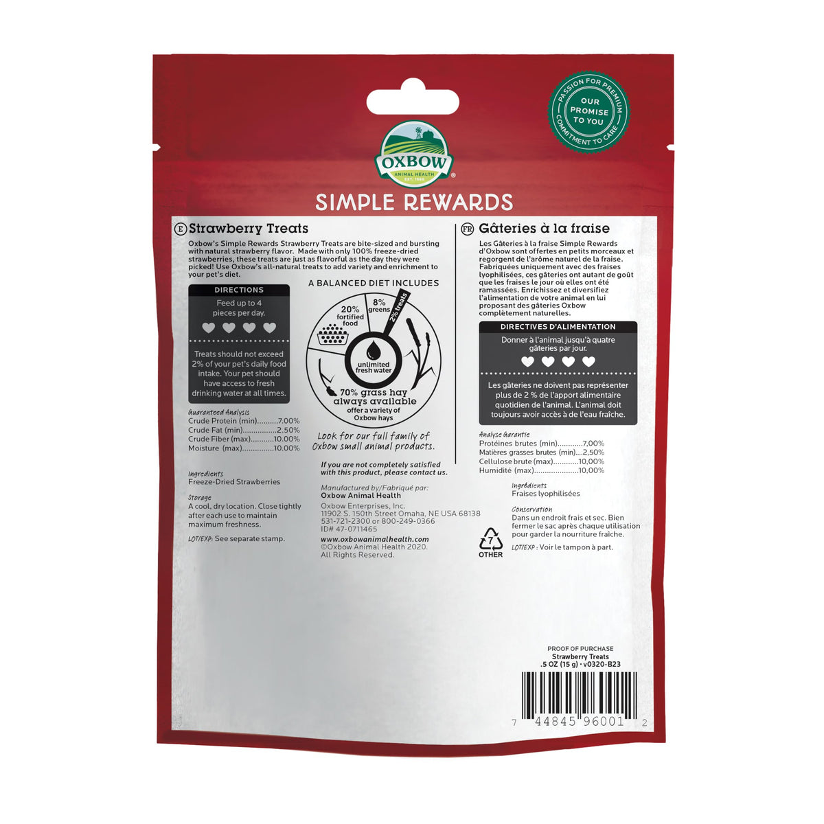 Oxbow Simple Rewards Guinea Pig & Rabbit Treats, Apple Banana, Baked, 3 oz