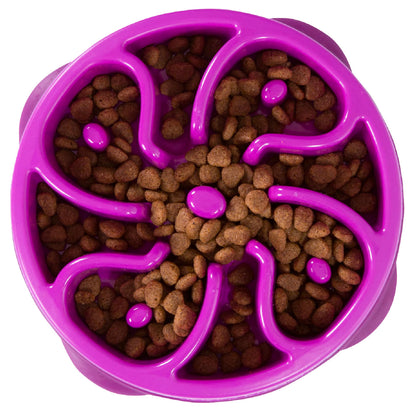 Outward Hound Fun Feeder Slo Bowl Dog Slow Feeder, Wave, Pink, 5.8"