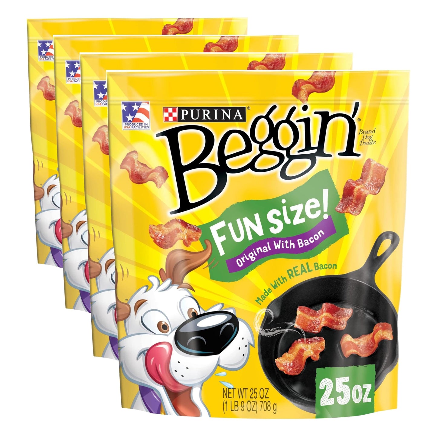 Purina Beggin' Fun Size Dog Treats, Original with Bacon, 25 oz Pouch