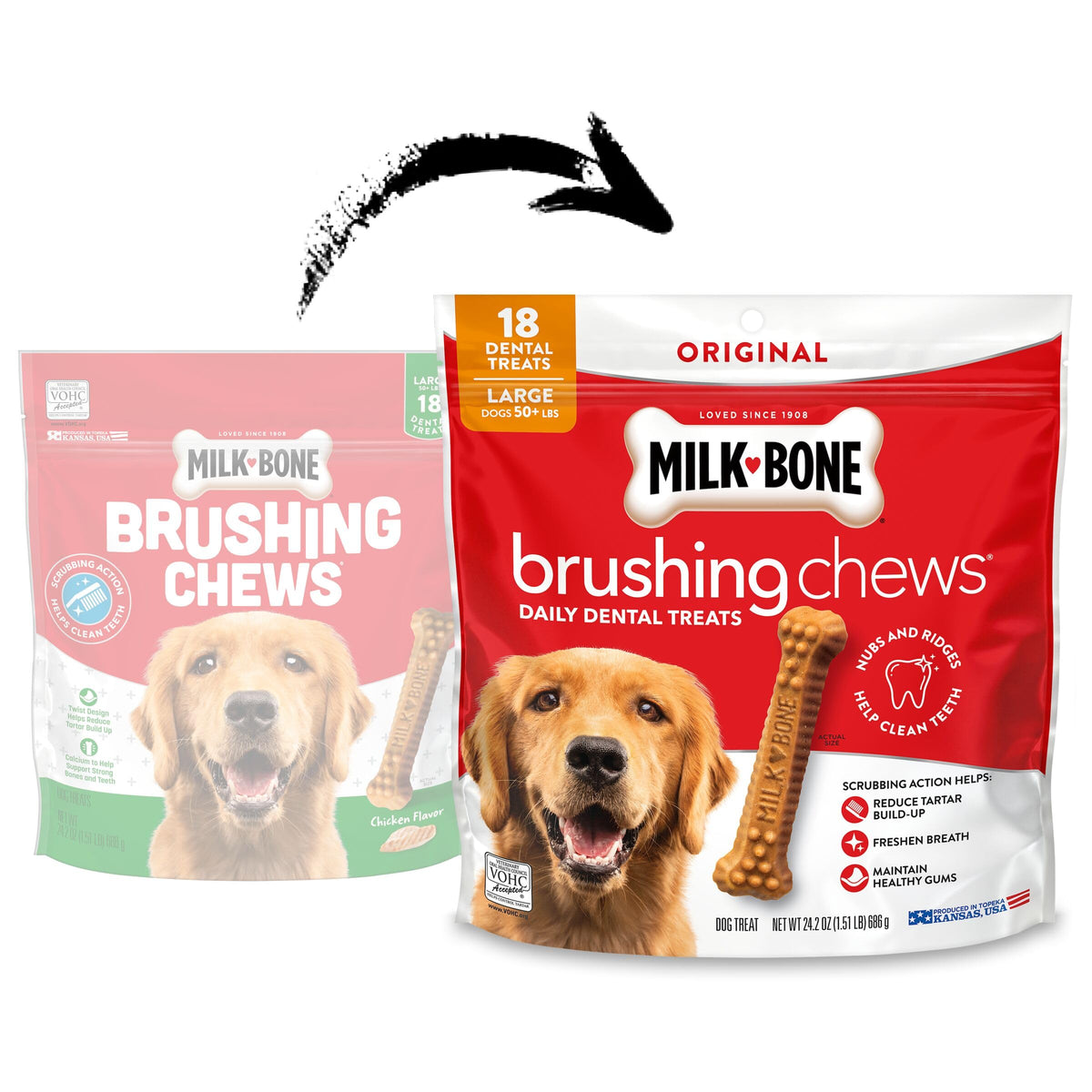 Milk-Bone Brushing Chews, Mini, Original Flavor, 90 Dental Treats
