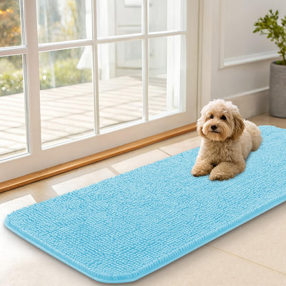 OLANLY Dog Door Mat for Muddy Paws 30x20, Super Absorbent Chenille Mud Mat
