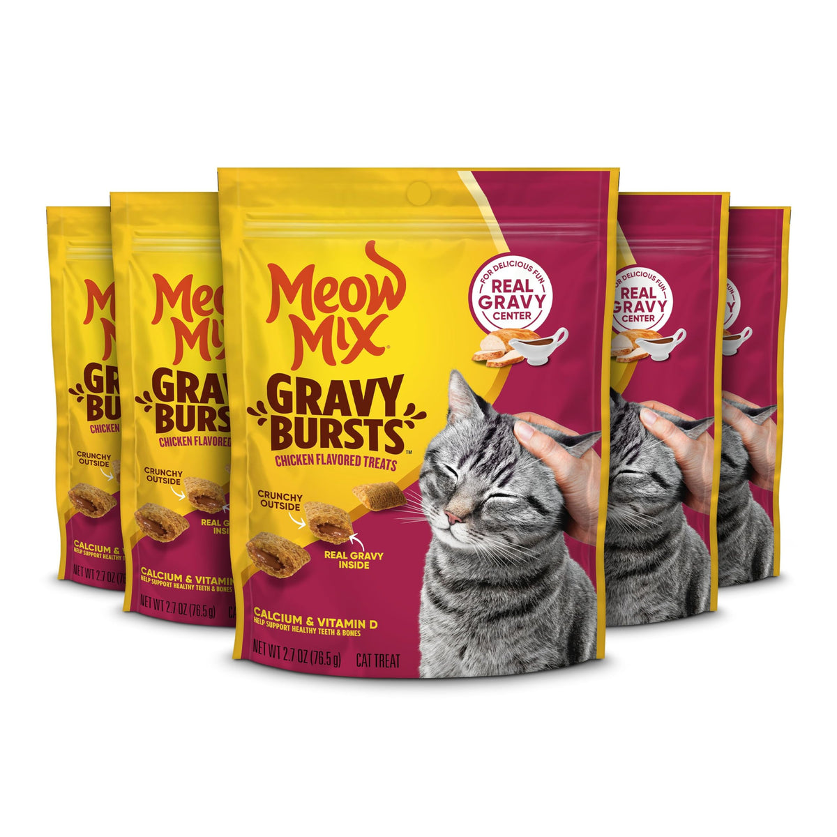 Meow Mix Gravy Bursts Dry Cat Food, 3 lb Bag